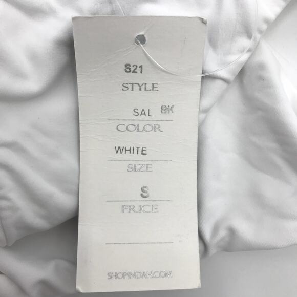 Indah Sal Skimpy Bikini Swim Bottom S High Cut Stretch Fit Swimwear White NWT - Picture 6 of 6